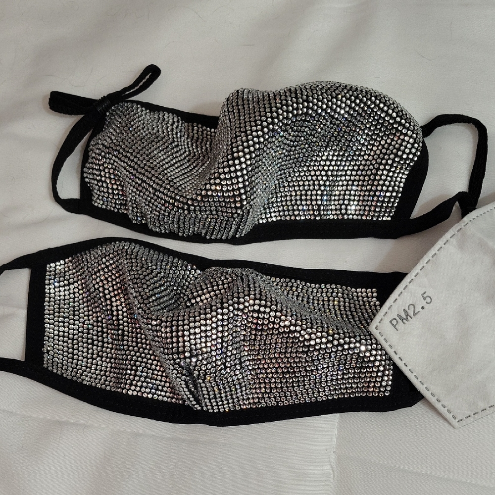 Sparkling Rhinestone Face Mask